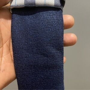 Chaps Blue and Gray Checkered Pocket Square with Navy Blue Tie Sz OS